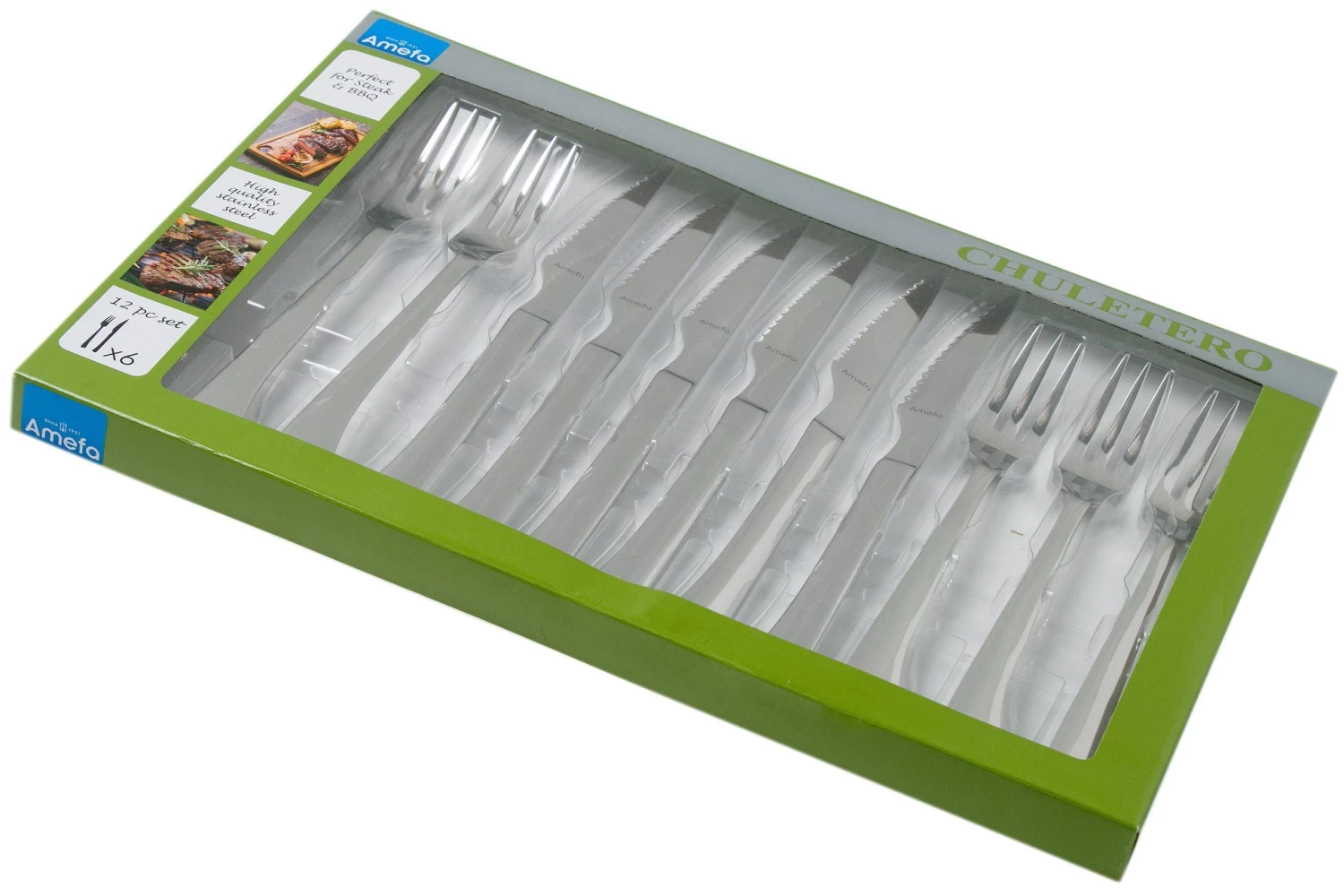 Amefa Chuletero 7038 12-piezas Juego De Cubiertos Para Carne - Imagen 3
