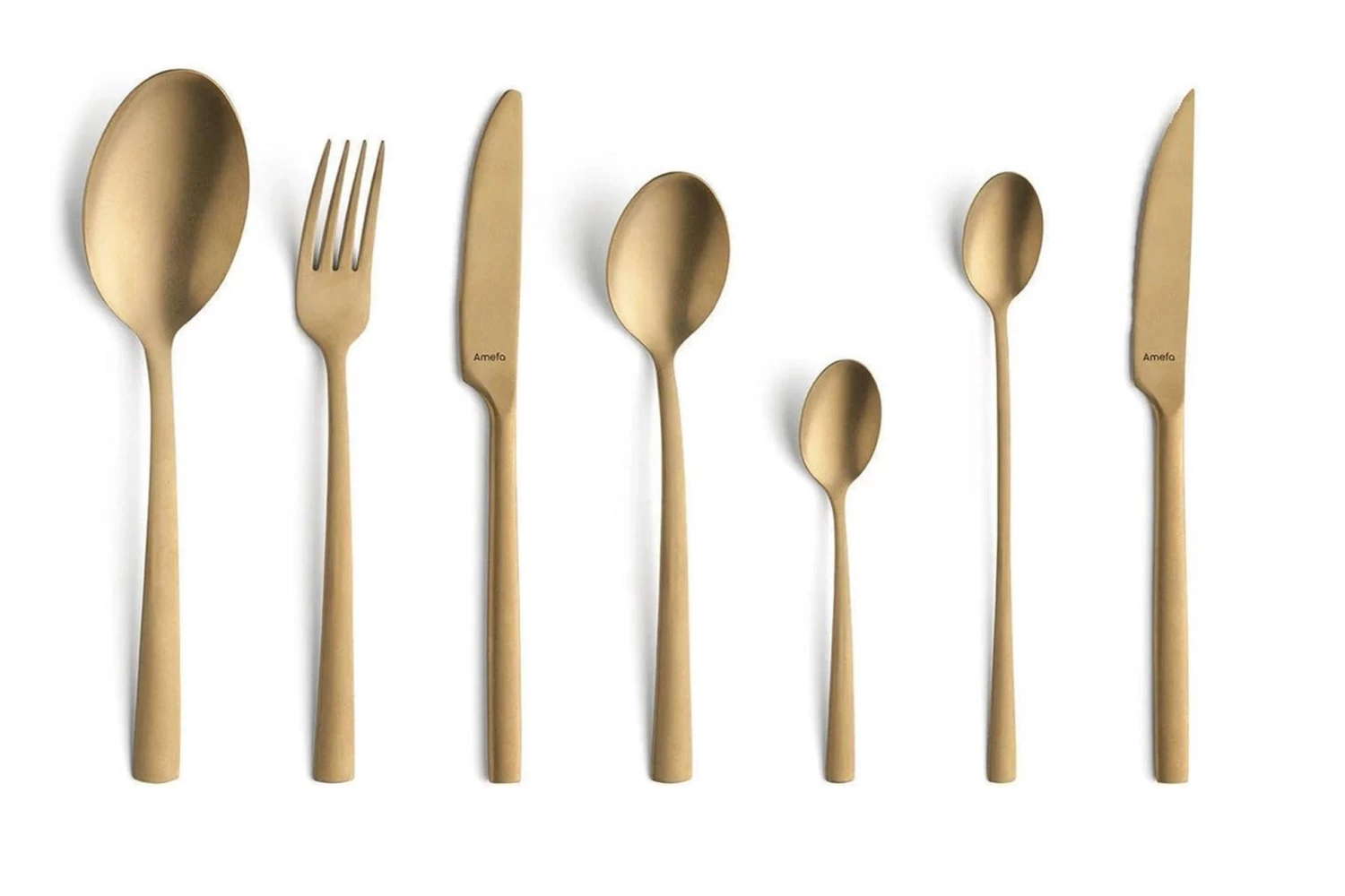Amefa Manille All You Need 9035 Cubertería De 42 Piezas, Oro