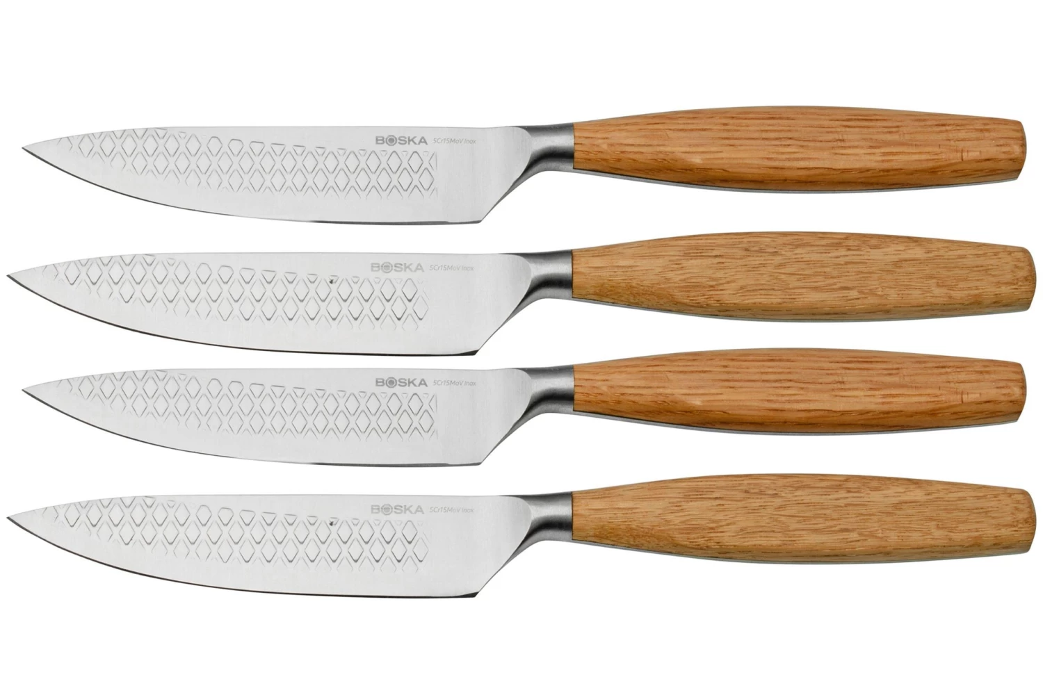Boska Oslo+ 320031 Roble, Juego De Cuchillos Para Carne De 4 Piezas