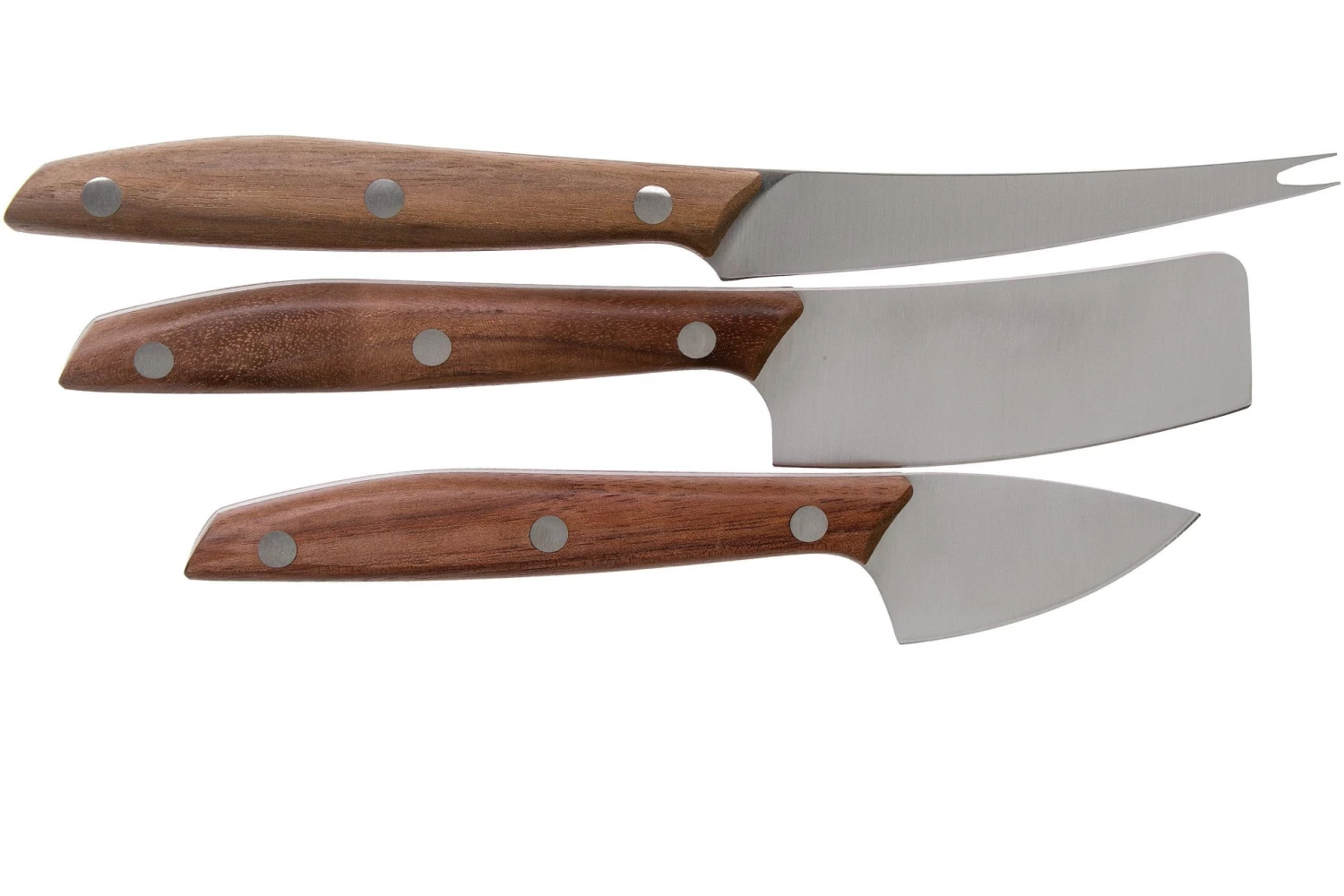 Due Cigni 1896, 2C1018NO 3-piezas Juego De Cuchillos Para Queso, Madera De Nogal - Imagen 2