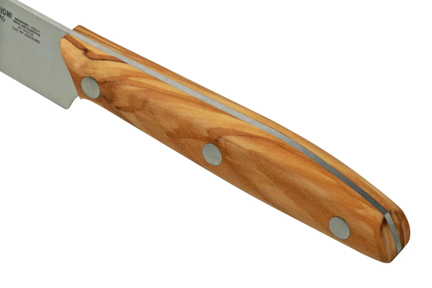 Due Cigni 1896 America DG2C1019OLSET4, Juego De Cuchillos Para Carne De 4 Piezas, Madera De Olivo - Imagen 6