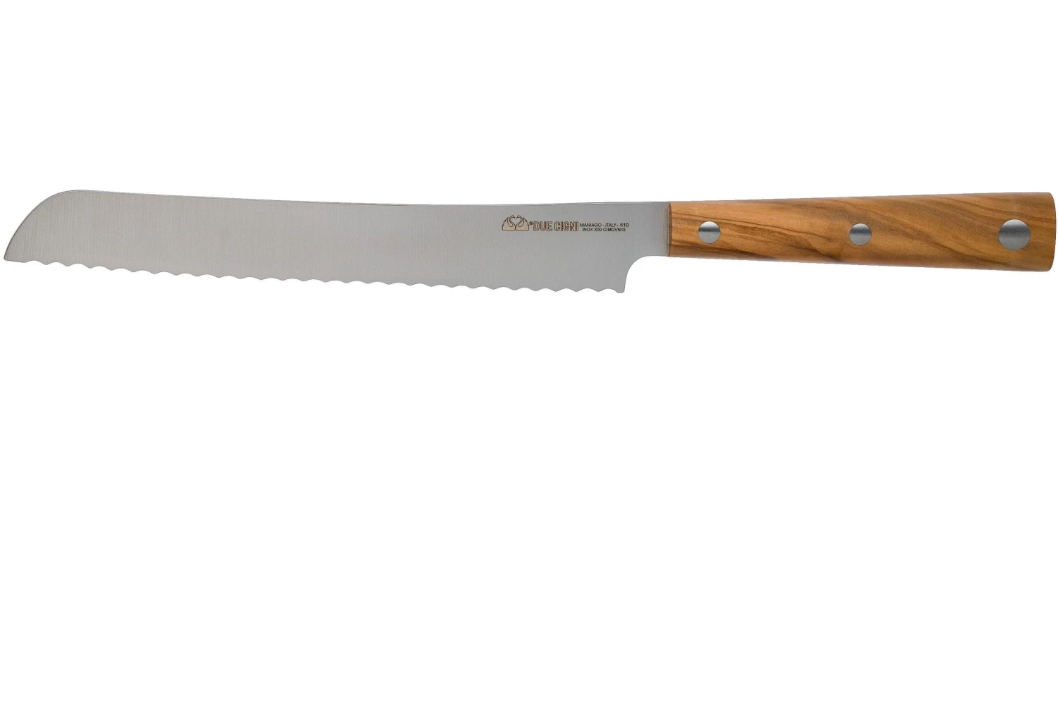 Due Cigni Hakucho Pankiri/ Cuchillo Para Pan 21 Cm, Madera De Olivo