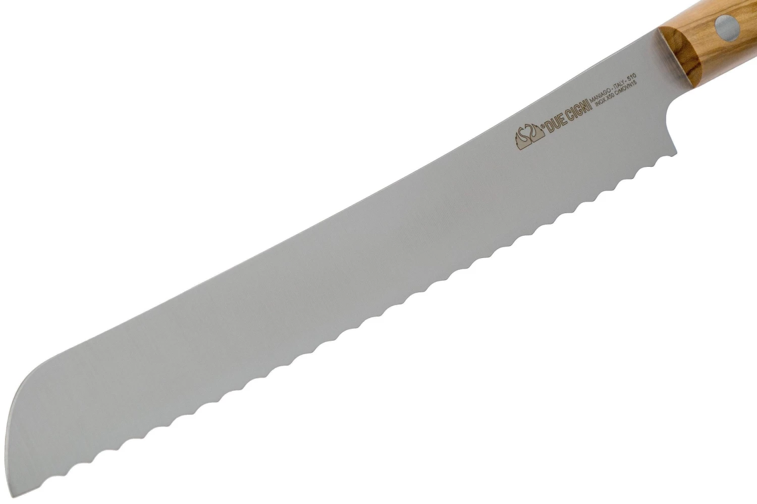 Due Cigni Hakucho Pankiri/ Cuchillo Para Pan 21 Cm, Madera De Olivo - Imagen 3