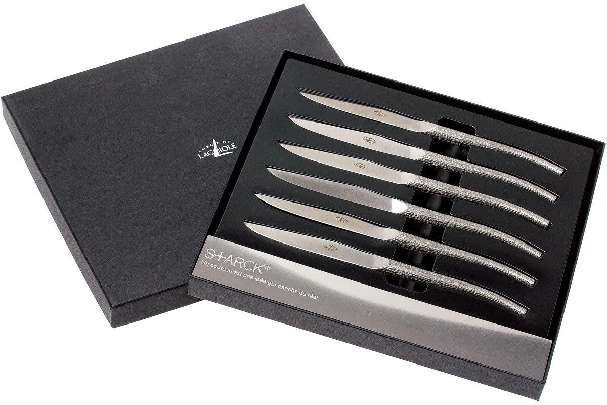 Forge Laguiole, T6 LOG Philippe Starck Juego De Cuchillos Para Carne