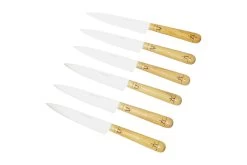 Nontron Traditional Set Of 6 Kitchen Knives, T6OF12RBU Juego De Cuchillos De 6 Piezas