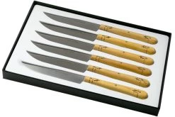 Nontron Traditional 6-piezas Juego De Cuchillos Para Carne En Caja De Madera, T6OFRYBU