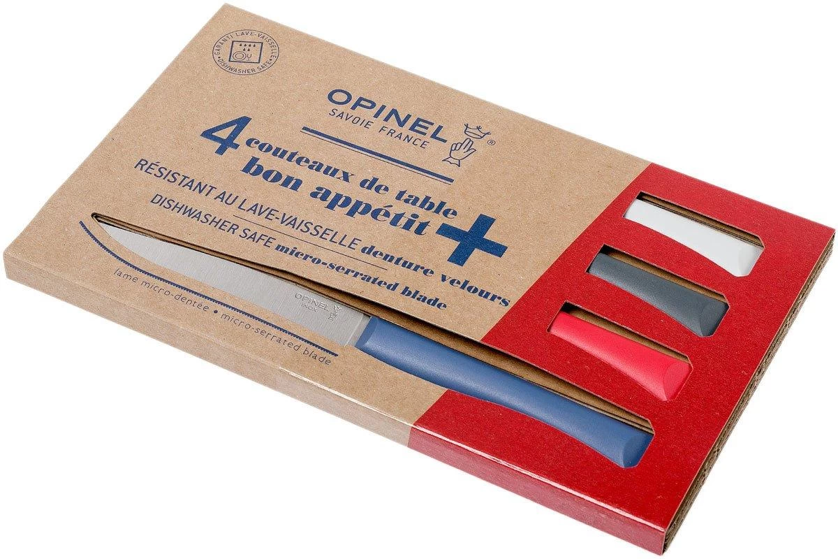 Opinel Bon Appetit+ Cuchillos De Mesa Set De 4, Primo, Hoja Micro-dentada - Imagen 2