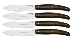 Viper Costata VT7502-04ZI, Juego De Cuchillos De Carne De 4 Piezas, Madera De Ziricote