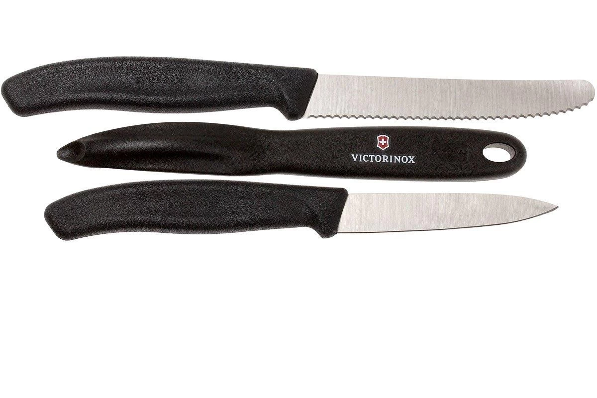 Victorinox SwissClassic Cuchillo De Verduras Negro, Set De 3, 6.7113.31 - Imagen 2