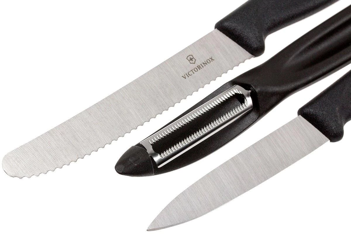 Victorinox SwissClassic Cuchillo De Verduras Negro, Set De 3, 6.7113.31 - Imagen 3