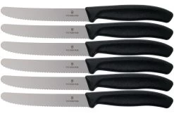 Victorinox SwissClassic 6.7833.6, Juego De Cuchillos Para Tomate De 6 Piezas, Negro