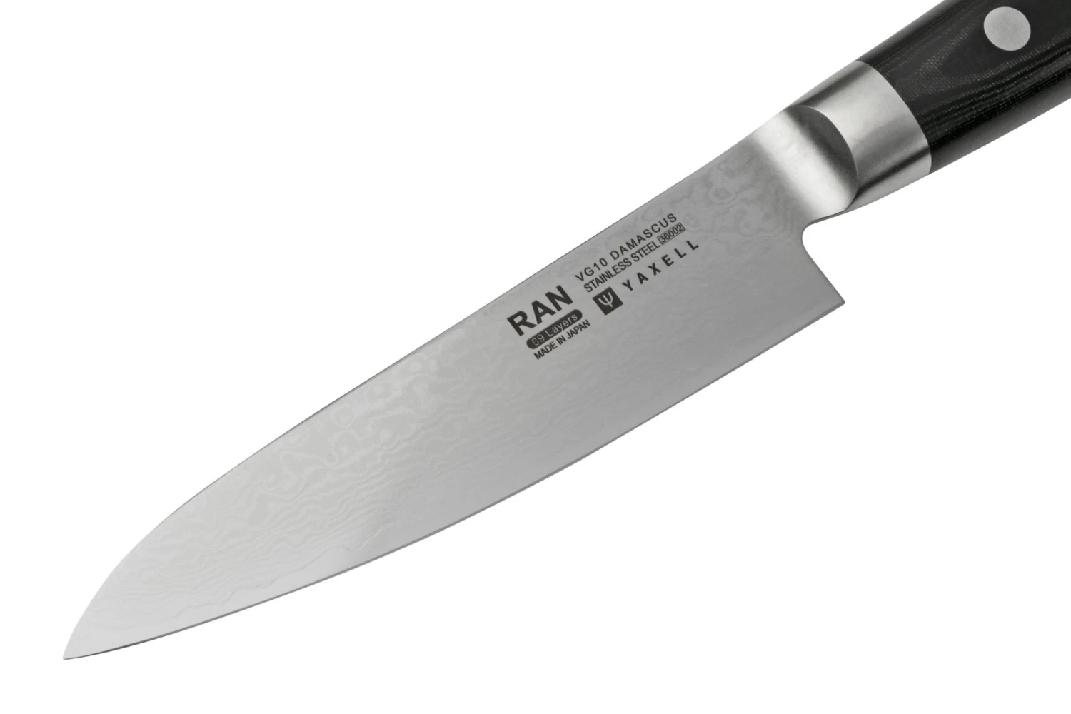 Yaxell Ran 36056, Juego De Cuchillos De 3 Piezas Santoku 16,5 Cm, Cuchillo Multiusos 12 Cm Y Afilador De Cuchillos - Imagen 5
